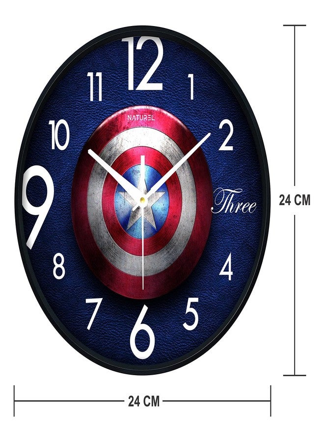 ناتشورال ساعة حائط تناظرية دائرية الشكل من ناتشرل، مصنوعة من البلاستيك والزجاج، مناسبة للمنزل/المطبخ/غرفة المعيشة/غرفة النوم/المكتب، مقاس 24 سم × 24 سم، لون أسود - Image 3